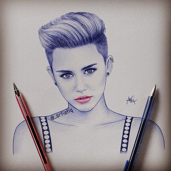 600x600 Lucy On Twitter Artistiq Miley Cyrus - Miley Cyrus Sketch