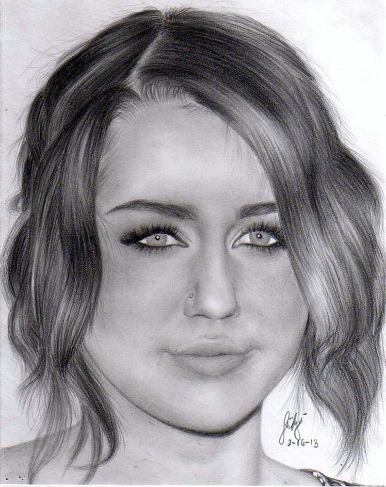796x1004 Miley Cyrus By Minickart - Miley Cyrus Sketch