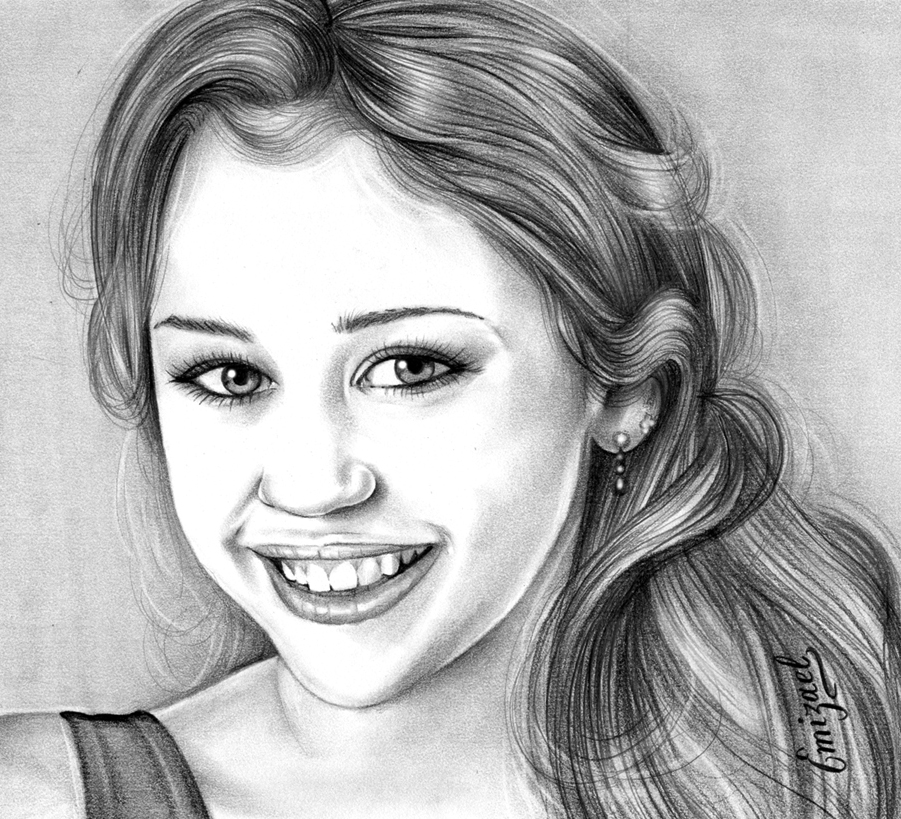 901x819 Miley Cyrus By Emizael - Miley Cyrus Sketch