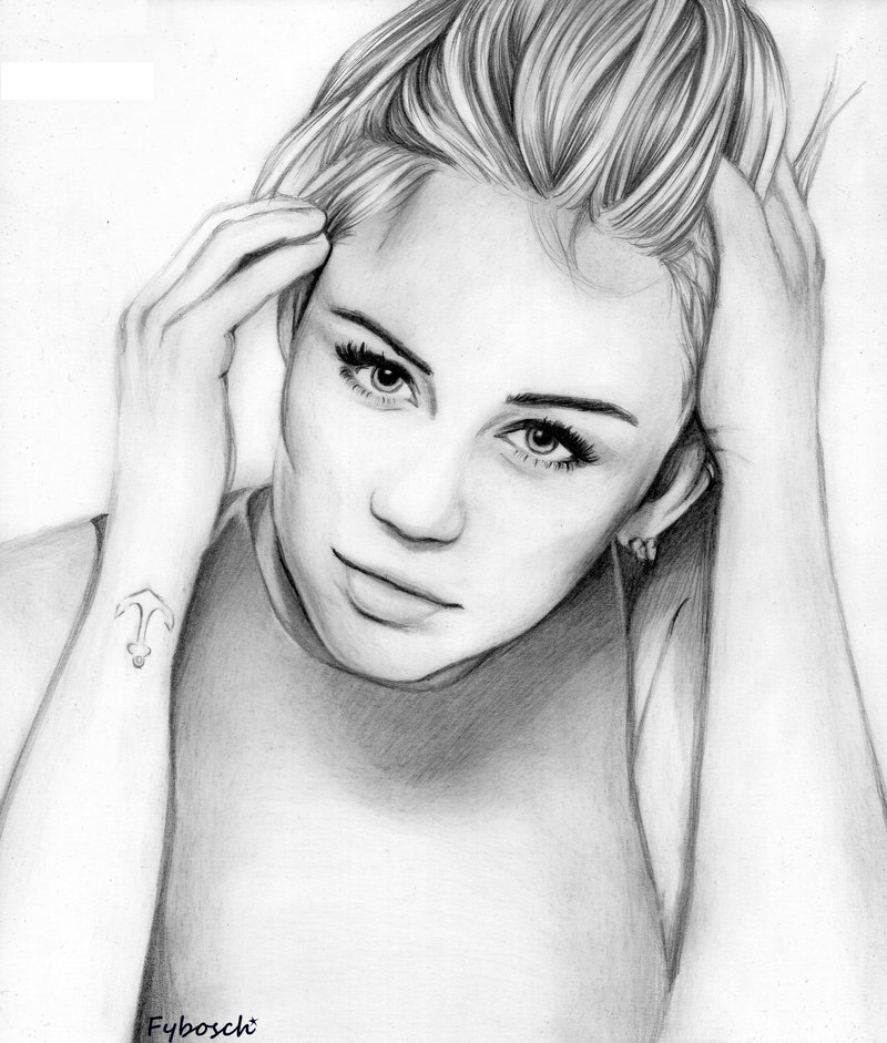 800x941 Miley Cyrus Drawing Pic Drawing Skill - Miley Cyrus Sketch