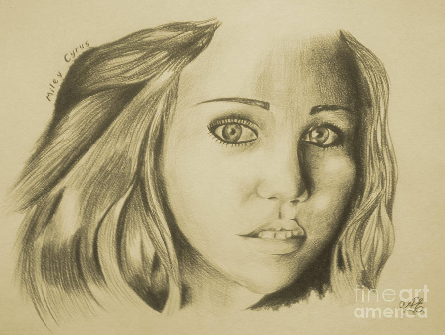 900x677 Miley Cyrus Drawing By Armen - Miley Cyrus Sketch