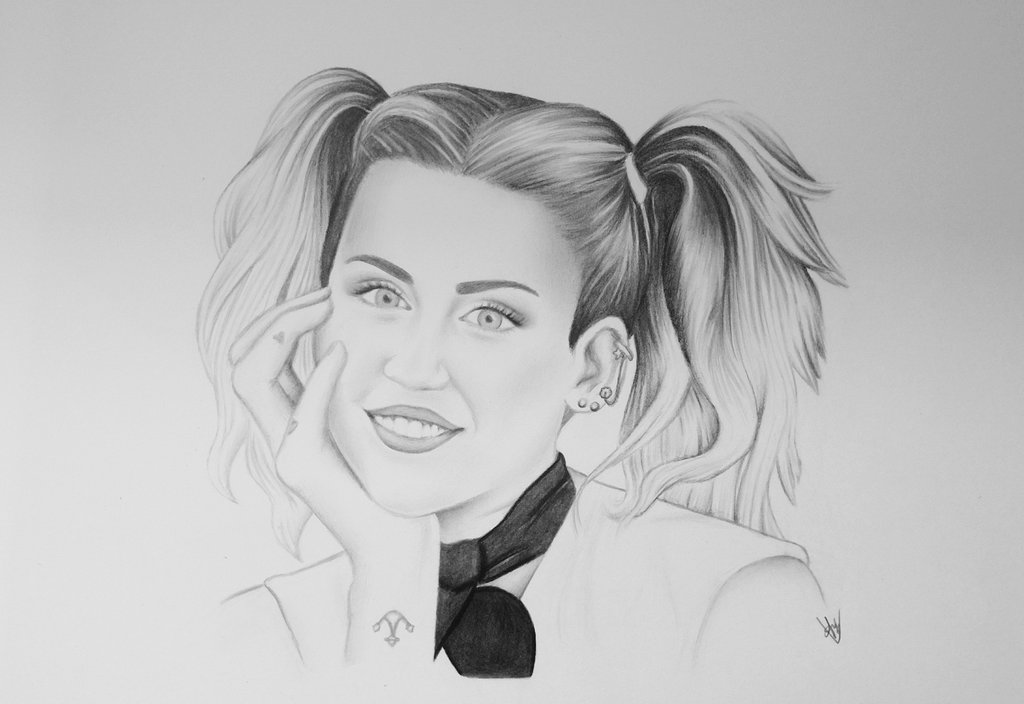 1024x704 Miley Cyrus Sketch Drawing Skill - Miley Cyrus Sketch