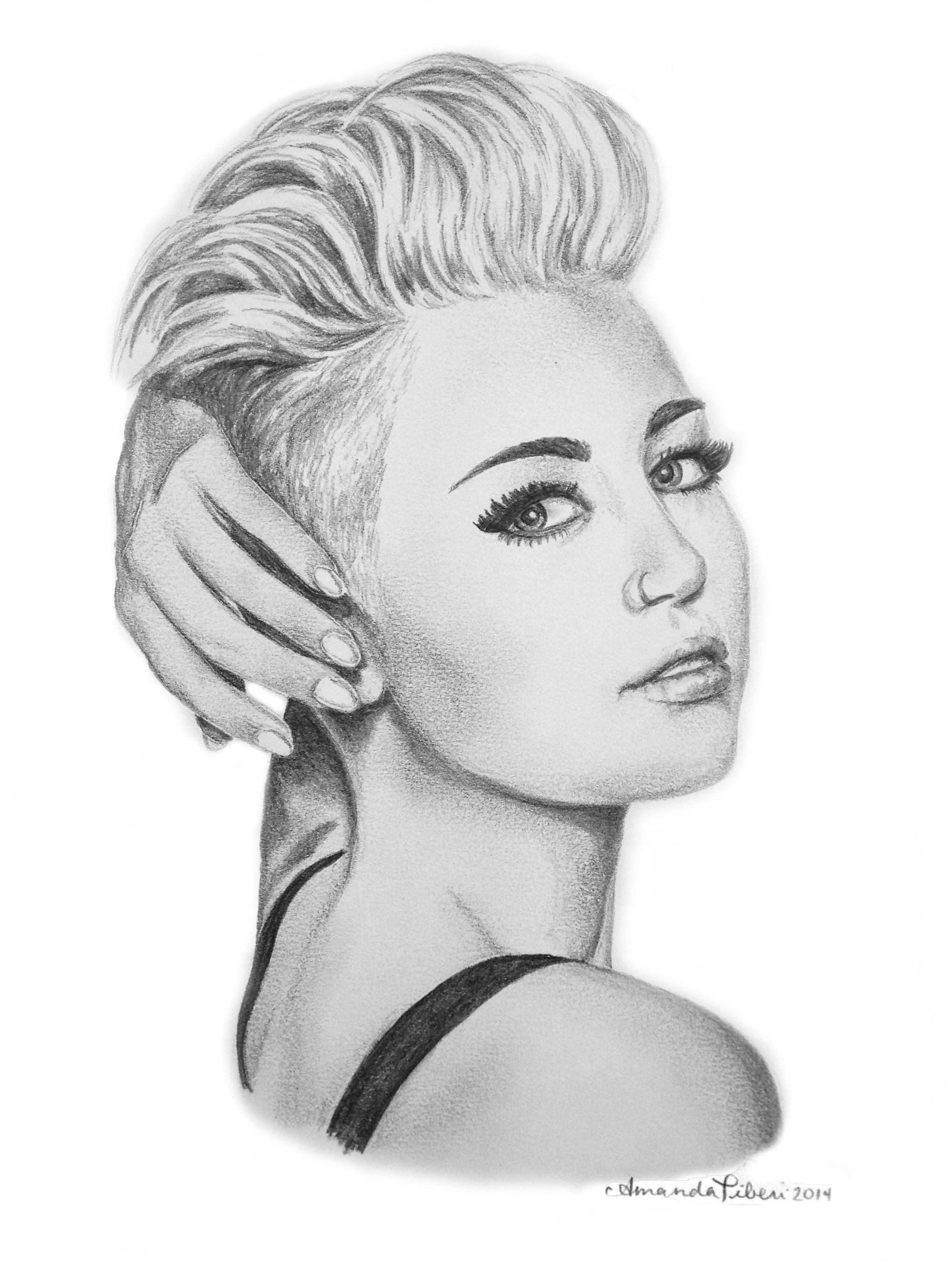 2040x2756 Miley Cyrus Pencil Sketch By Amanda Tiberi - Miley Cyrus Sketch