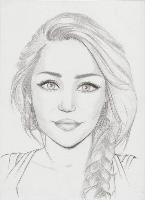 500x688 Drawing Miley Cyrus Prettyer Befor Drawings - Miley Cyrus Sketch