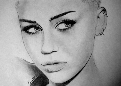500x353 Miley Cyrus Uploaded By Dany On We Heart It - Miley Cyrus Sketch