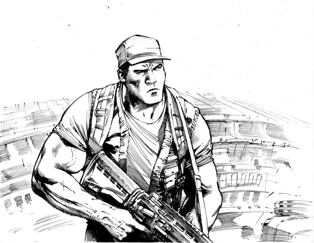1017x786 Military Guy Sketch By Anghorkheng - Military Sketches