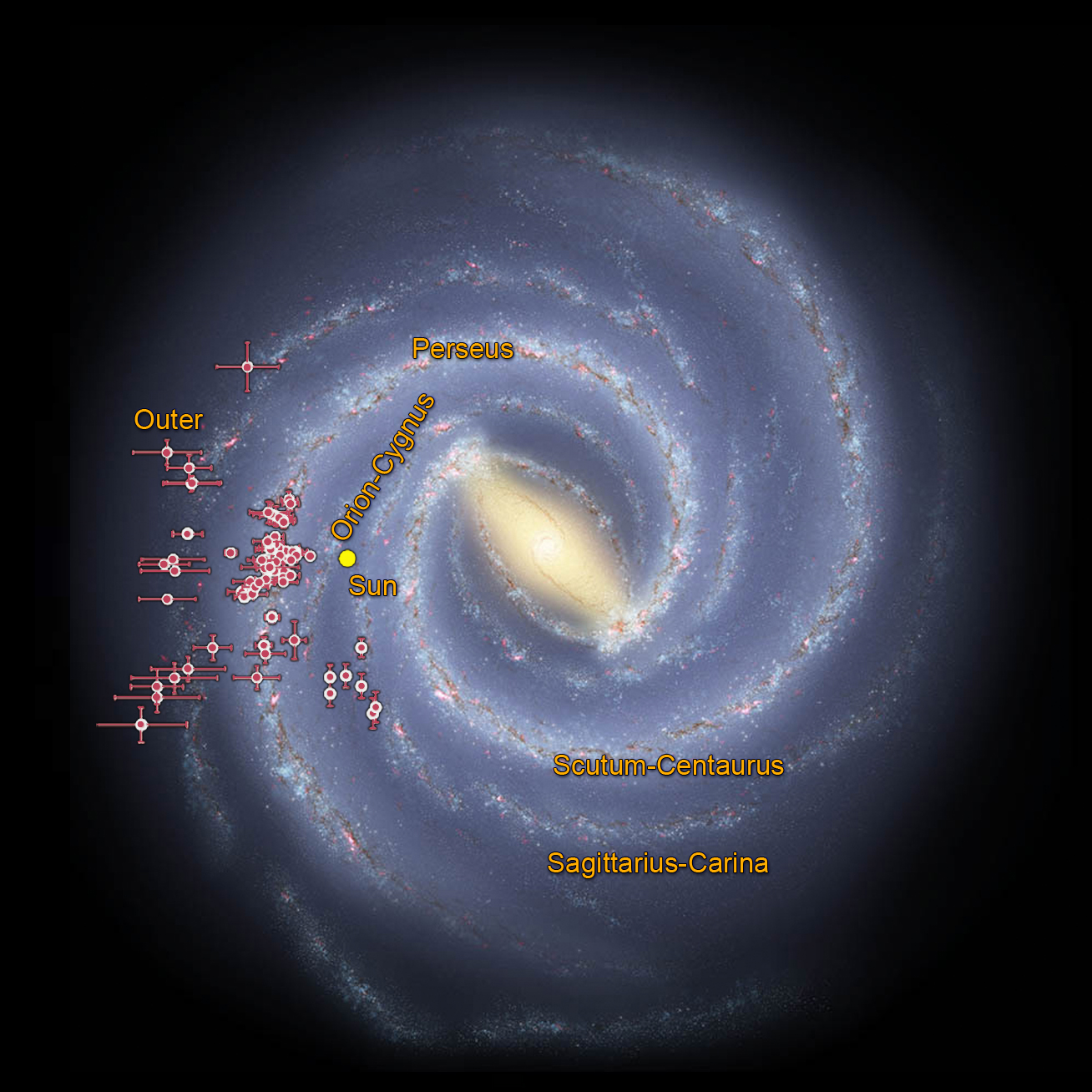 1308x1308 Charting The Milky Way From The Inside Out Nasa - Milky Way Galaxy Sketch