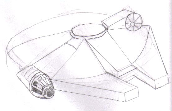 554x356 Millennium Falcon By Huntermorrell - Millennium Falcon Sketch