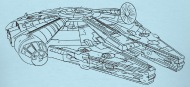 190x87 Millennium Falcon By Jcsparks Spreadshirt - Millennium Falcon Sketch