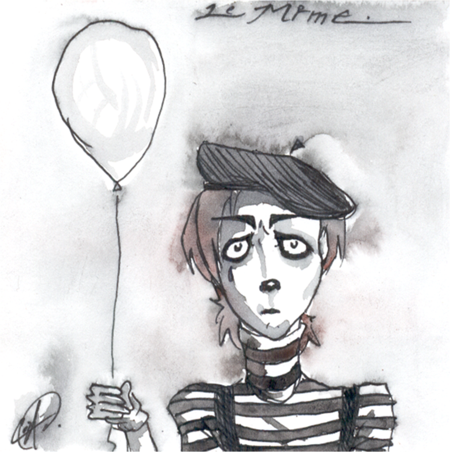 892x895 Sad Mime By Demoncartoonist - Mime Sketch