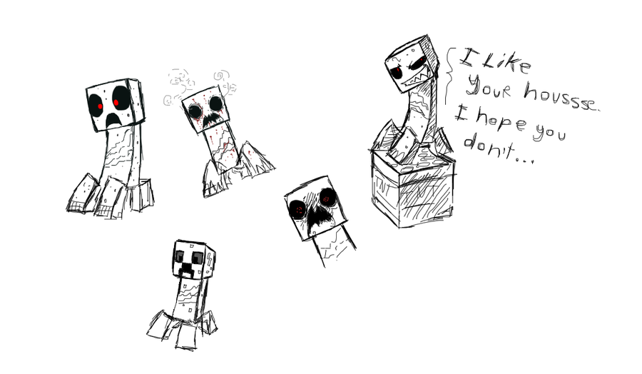 900x524 Minecraft Creeper In Different Styles Sketches By Zimplusdib On - Minecraft Creeper Sketch