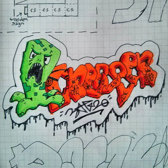 640x640 Creeper (Copic Marker Test) - Minecraft Creeper Sketch