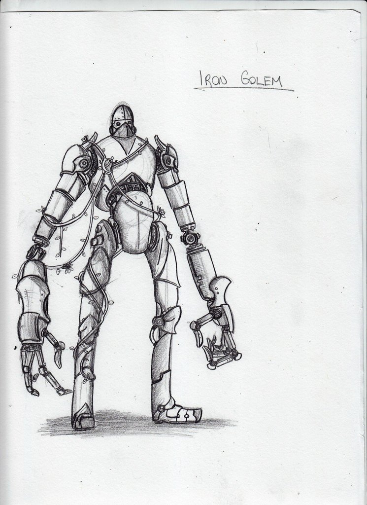 745x1024 Remix Of Minecraft Sketch Iron Golem By Criticalrobotboy - Minecraft Sketch
