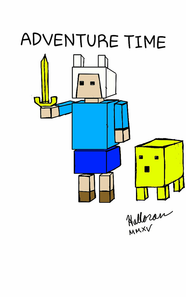 640x1024 Minecraft Adventure Time Finn Amp Jake - Minecraft Sketch Art