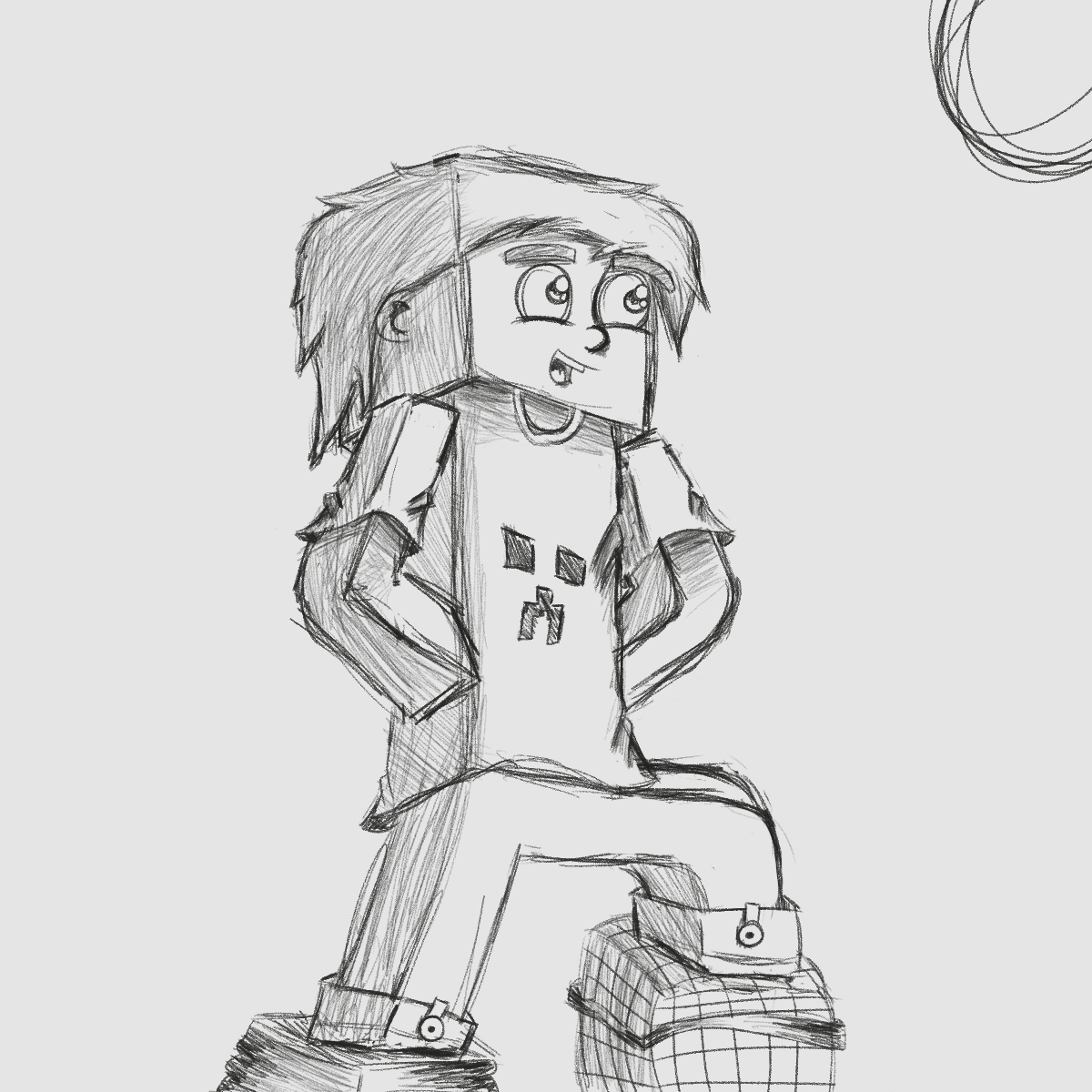 1200x1200 Minecraft Sketch - Minecraft Sketch Art