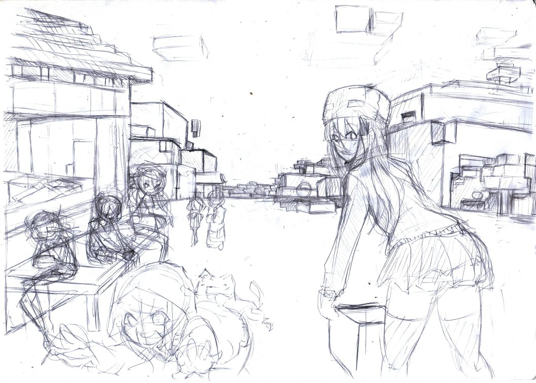 1057x755 Minecraft Sketch] By At 2 - Minecraft Sketch Art