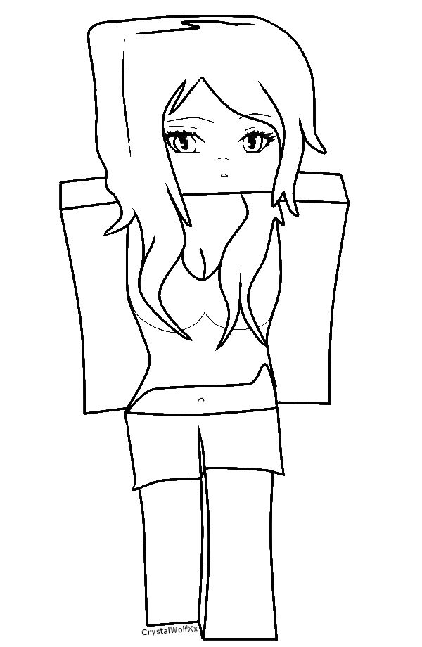 600x920 Free Coloring Pages For Girls Minecraft Cutouts Zombieland With - Minecraft Skin Sketch