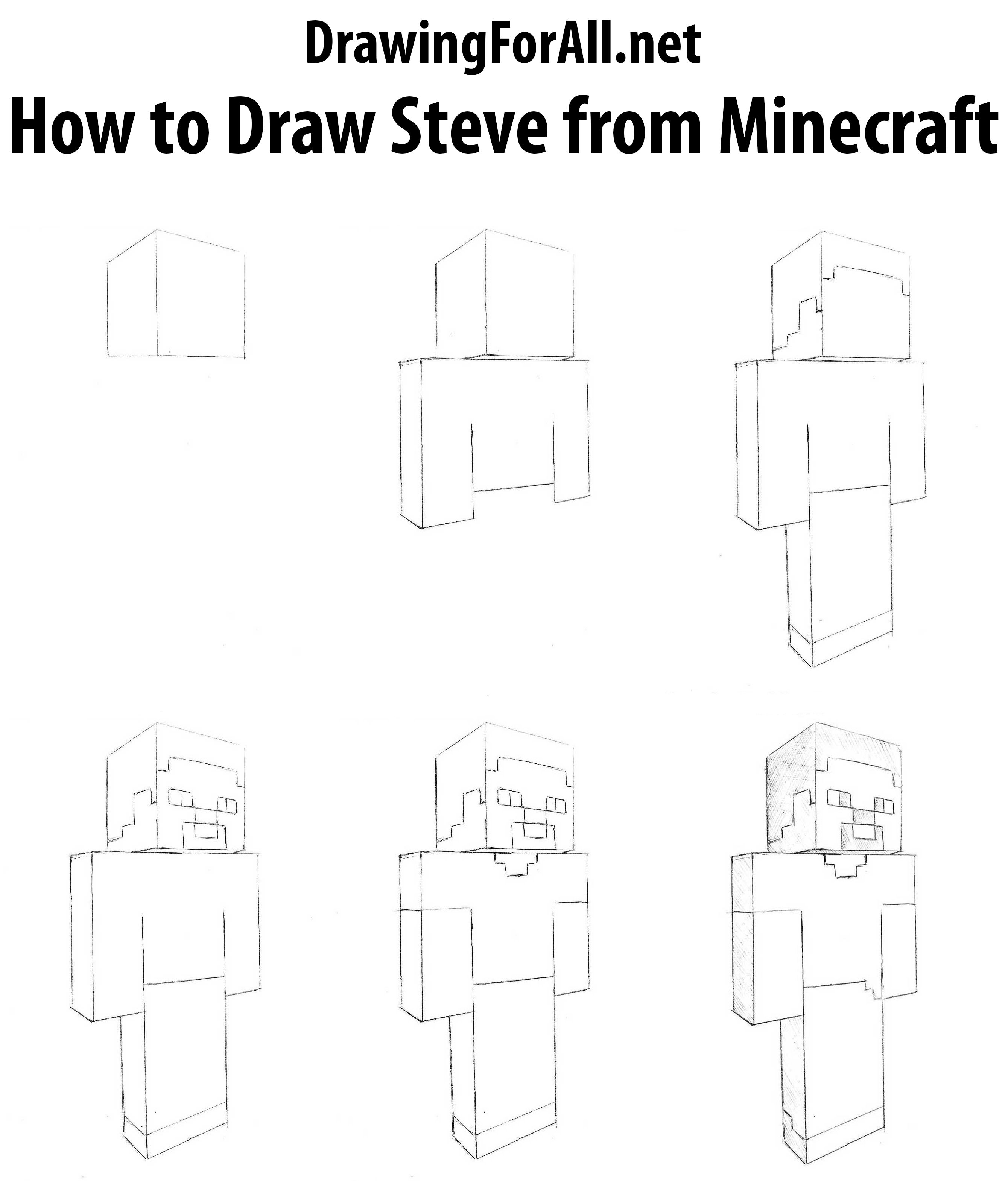 steve minecraft drawing