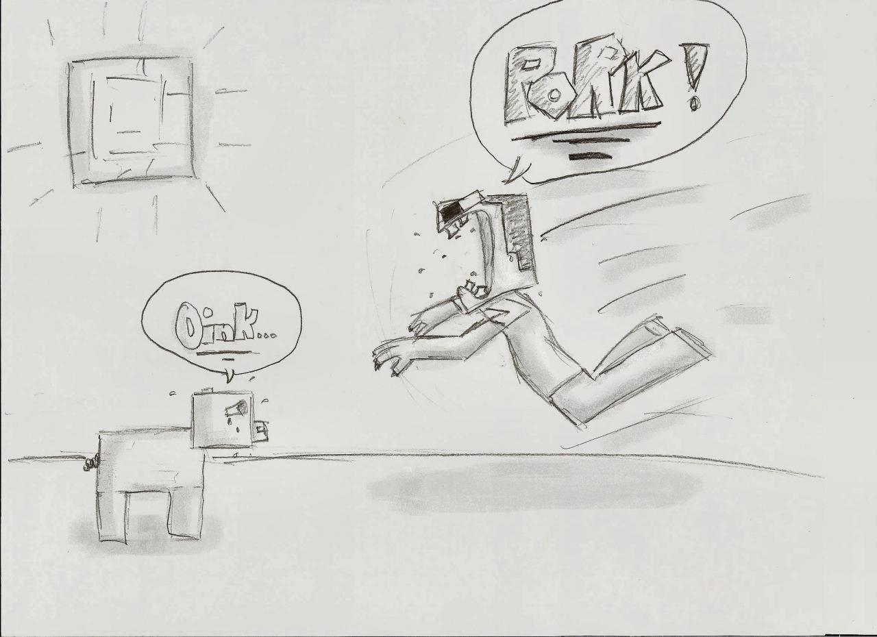 1280x930 Steve Getting Pork, Drawing I Drew Minecraft Blog - Minecraft Steve Sketch