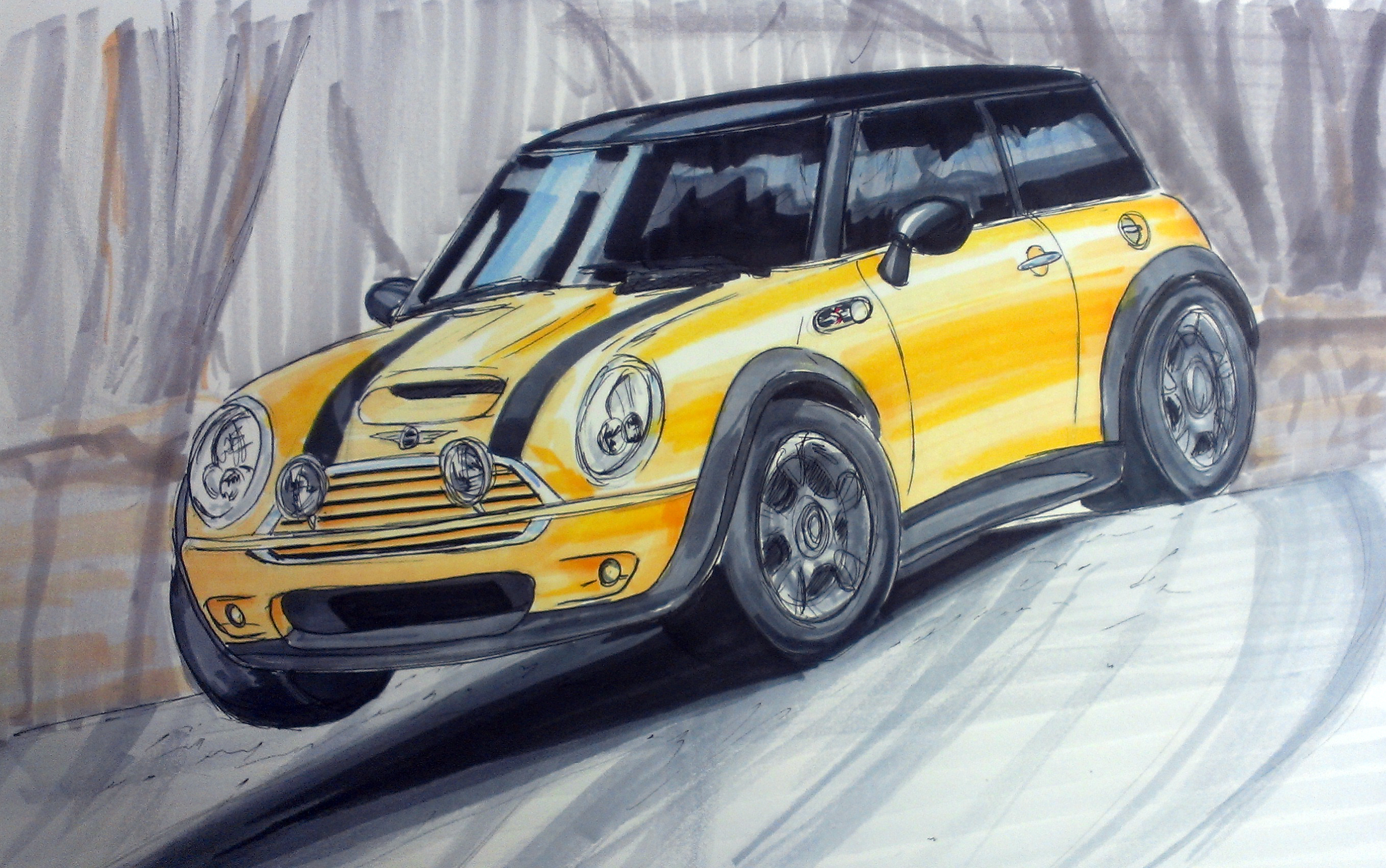 2709x1697 Cooper S Infamous Jims Auto Art - Mini Cooper Sketch