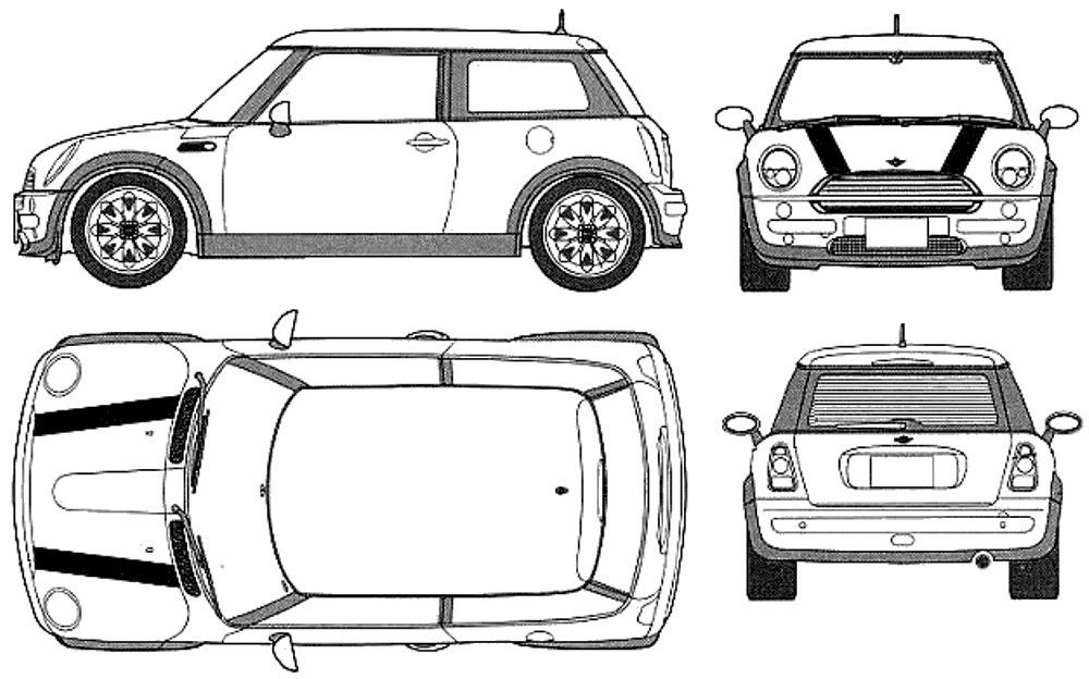 1000x624 Mini Cooper Line Drawing Sketch Coloring - Mini Cooper Sketch