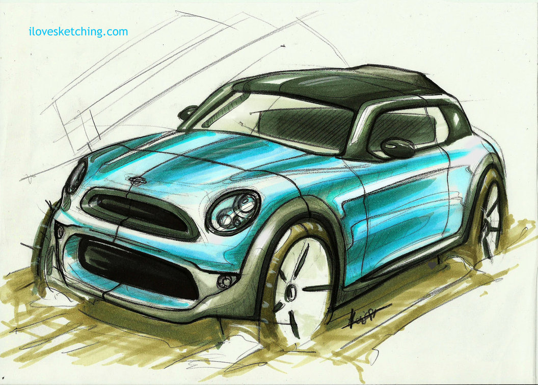 1056x756 Mini Cooper Marker Sketch By Ecco666 - Mini Cooper Sketch