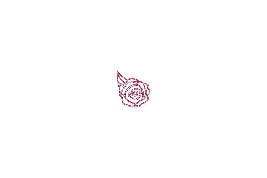 850x567 Mini Sketch Rose Outline Machine Embroidery File Design - Mini Sketch