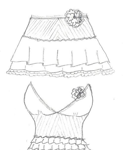 498x605 Fashion Designer. Mini Skirts And Belly Shirts Designs. ~paper - Mini Skirt Sketch