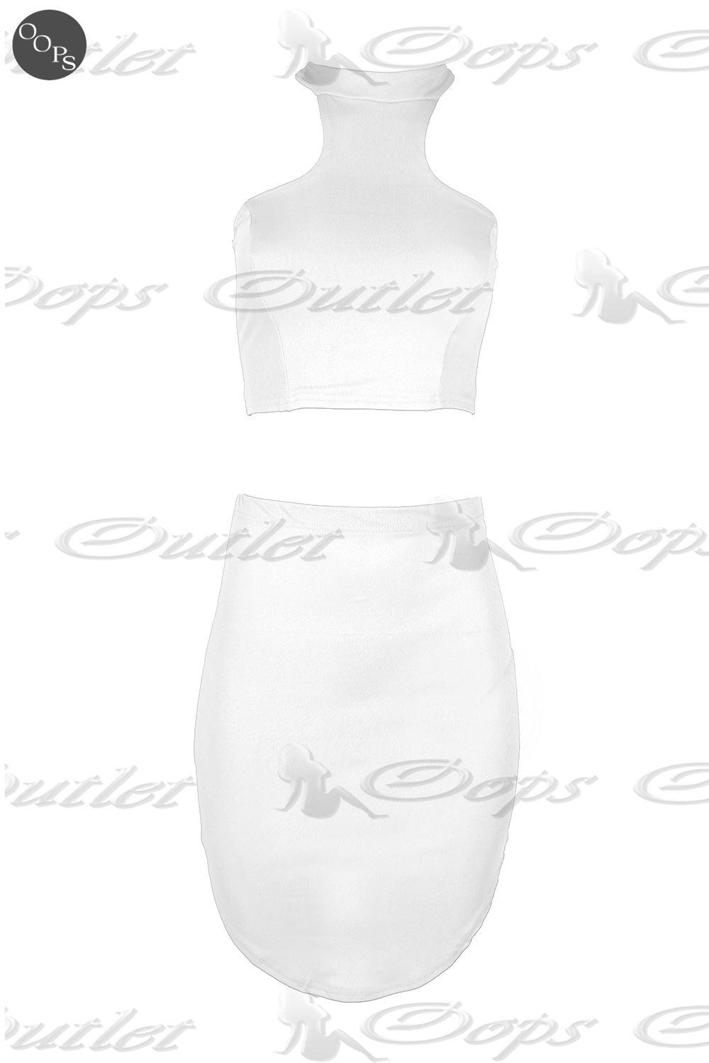 1000x1500 Womens Ladies Halter Neck Cropped Top High Low Curved Hem Mini - Mini Skirt Sketch