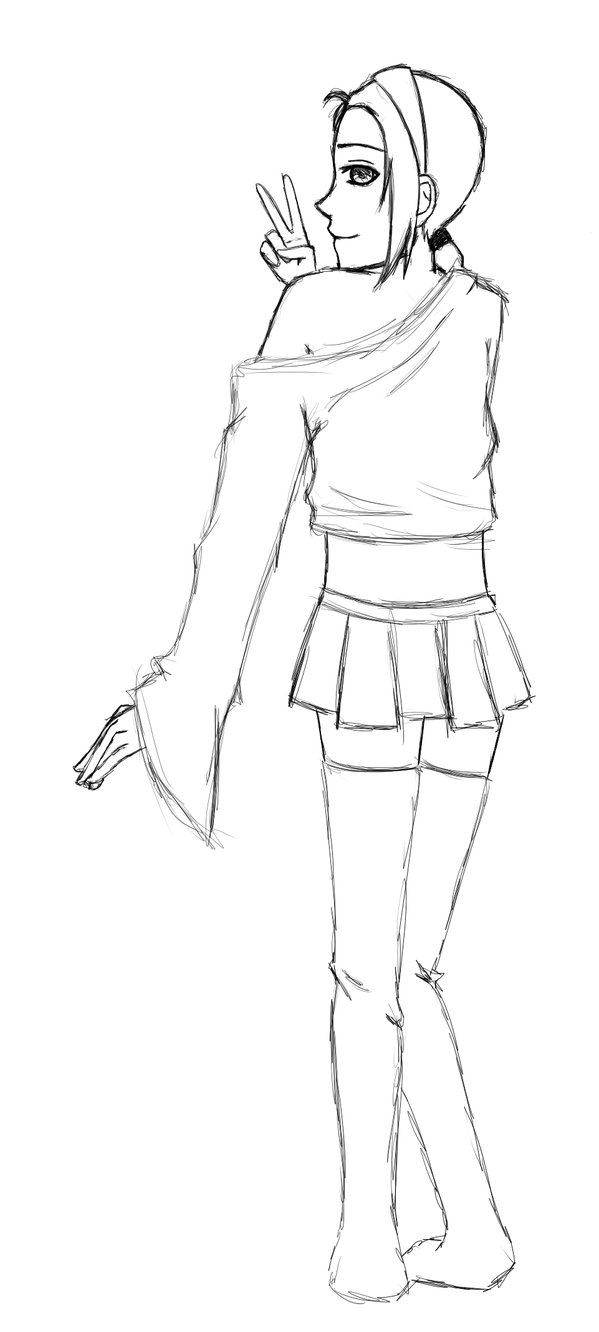 599x1332 Chinese Miniskirt Sketch By Jcn010 - Mini Skirt Sketch
