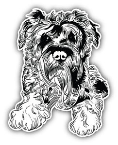 243x300 Miniature Schnauzer Dog Sketch Car Bumper Sticker Decal 4' X 5 - Miniature Schnauzer Sketch