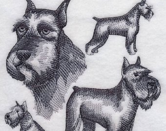 340x270 Schnauzer Sketch Etsy - Miniature Schnauzer Sketch
