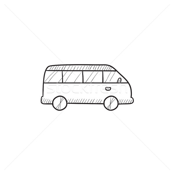 600x600 Minibus Sketch Icon. Vector Illustration Andrei Krauchuk - Minibus Sketch