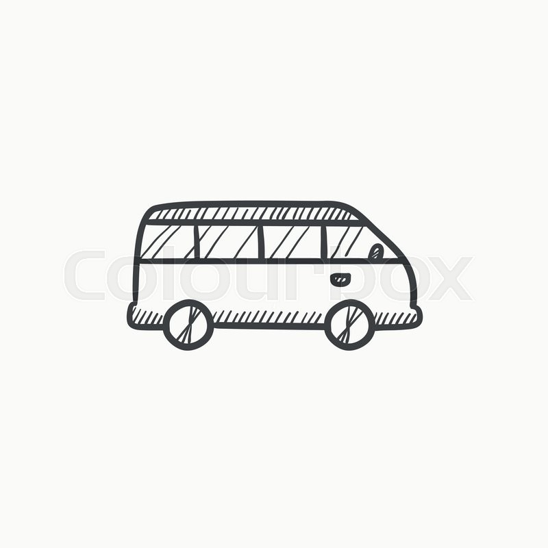 800x800 Minibus Vector Sketch Icon Isolated On Background. Hand Drawn - Minibus Sketch