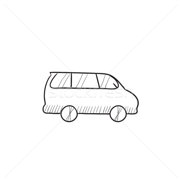 600x600 Minivan Sketch Icon. Vector Illustration Andrei Krauchuk - Minibus Sketch