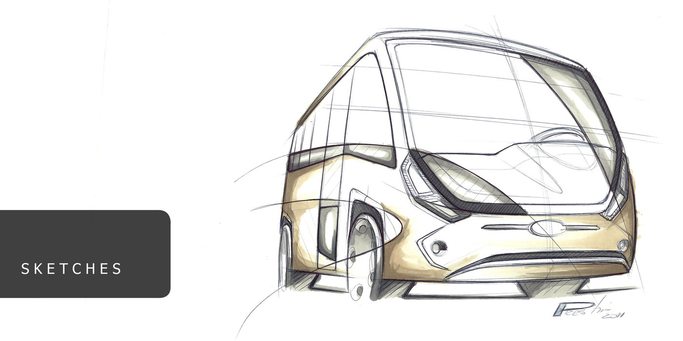 1400x700 Transportation Design By Glademir Prestini - Minibus Sketch