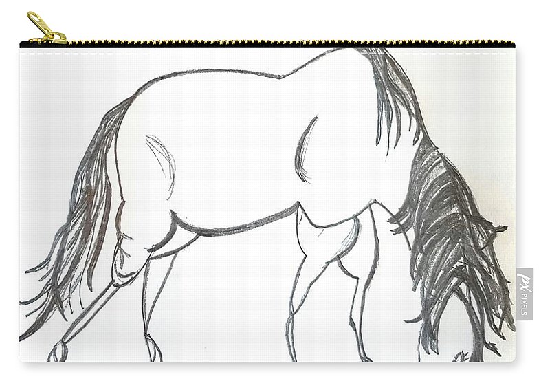 800x570 Grazing Horse - Minimal Sketch