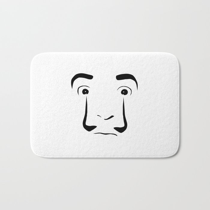 700x700 Famous Salvador Dali Painter Minimal Sketch Portrait Bath Mat By - Minimal Sketch
