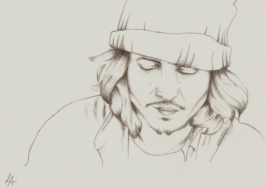 1024x723 Johnny Depp - Minimalist Sketch