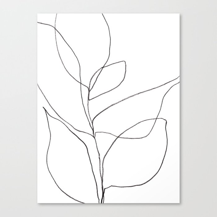700x700 Minimalist Line Art Plant Drawing Canvas Print By Mininst Society6 - Minimalist Sketch