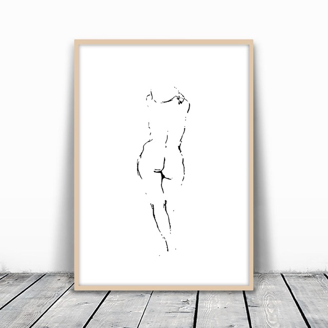 640x640 Female Figure Drawing Canvas Art Print Modern Minimalist Wall - Minimalist Sketch