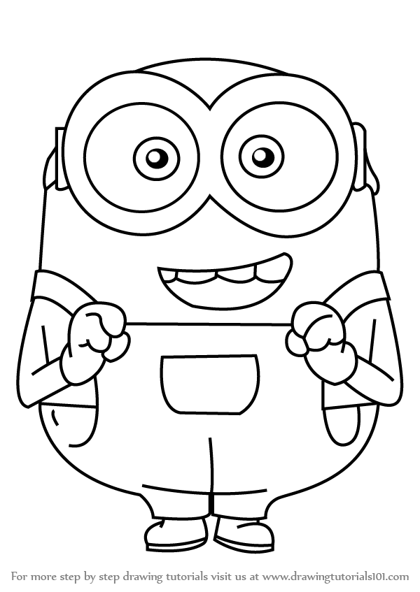 600x847 Learn How To Draw Bob From Minions (Minions) Step By Step - Minion Sketch