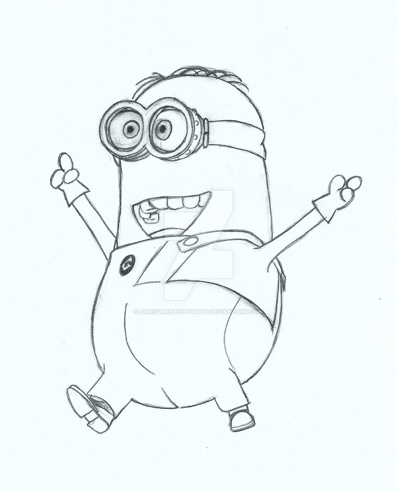804x994 Minion Sketch By Awesomebluepotato - Minion Sketch