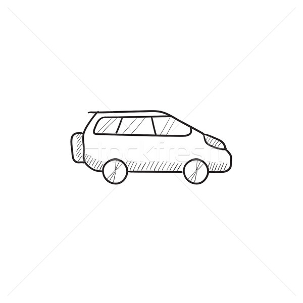 600x600 Minivan Sketch Icon. Vector Illustration Andrei Krauchuk - Minivan Sketch