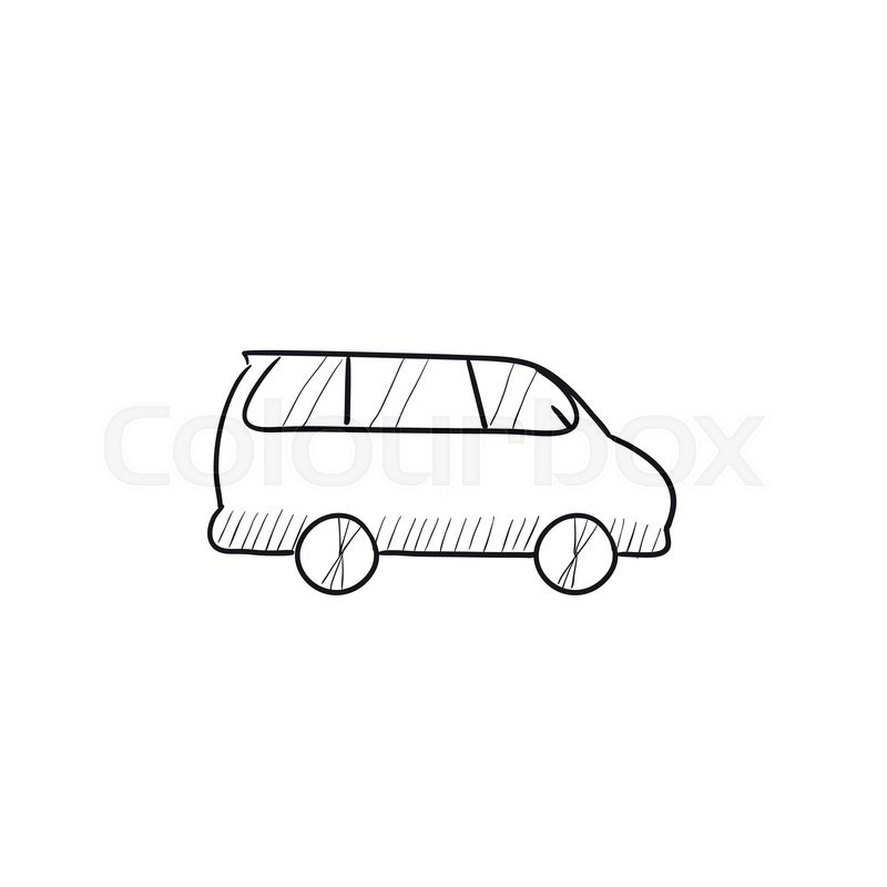 800x800 Minivan Vector Sketch Icon Isolated On Background. Hand Drawn - Minivan Sketch