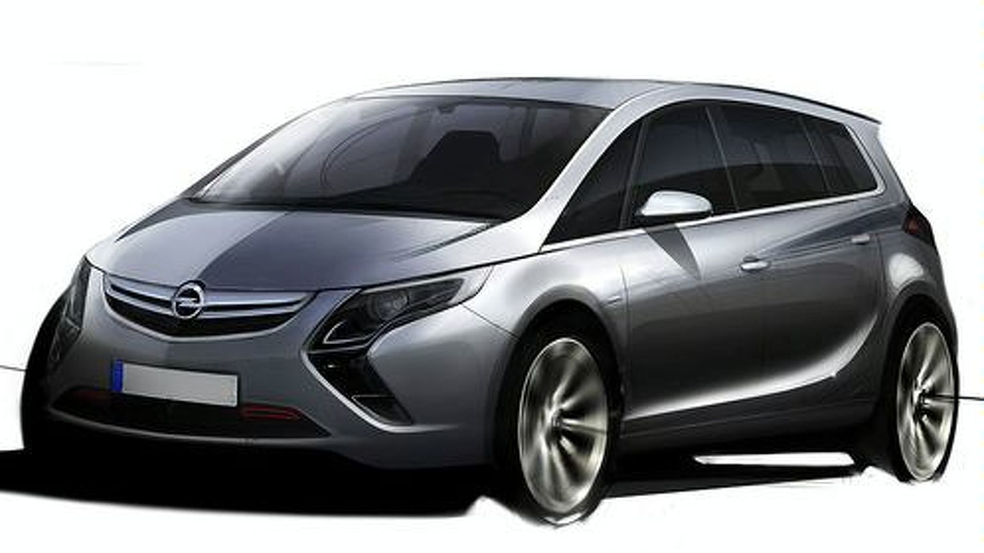 1920x1080 2012 Opel Zafira Sketch Surfaces - Minivan Sketch