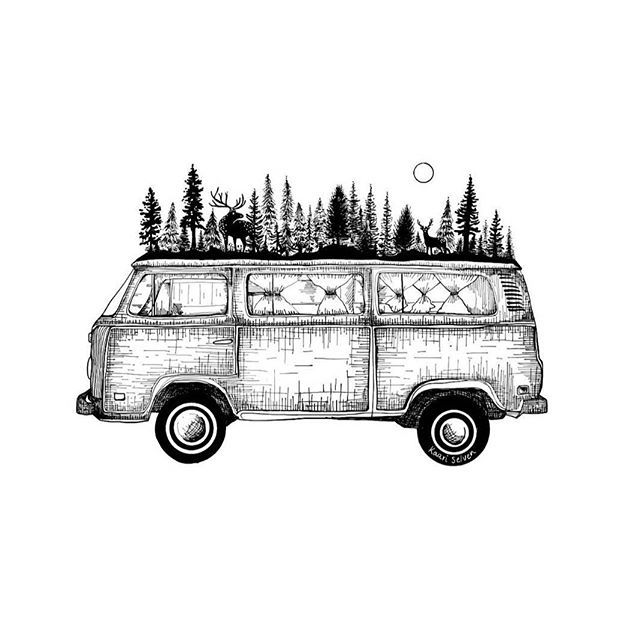 640x640 Van - Minivan Sketch