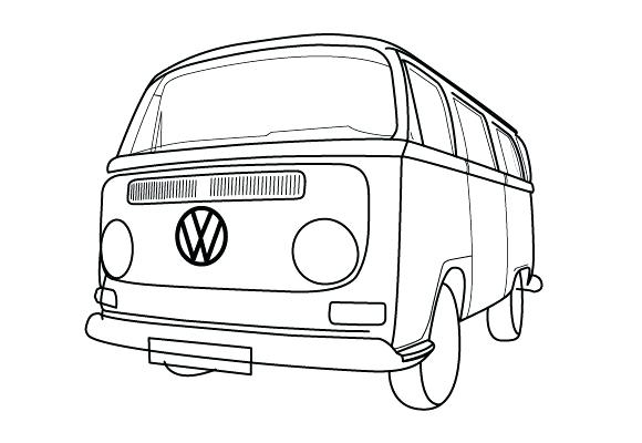580x400 Van Drawing - Minivan Sketch