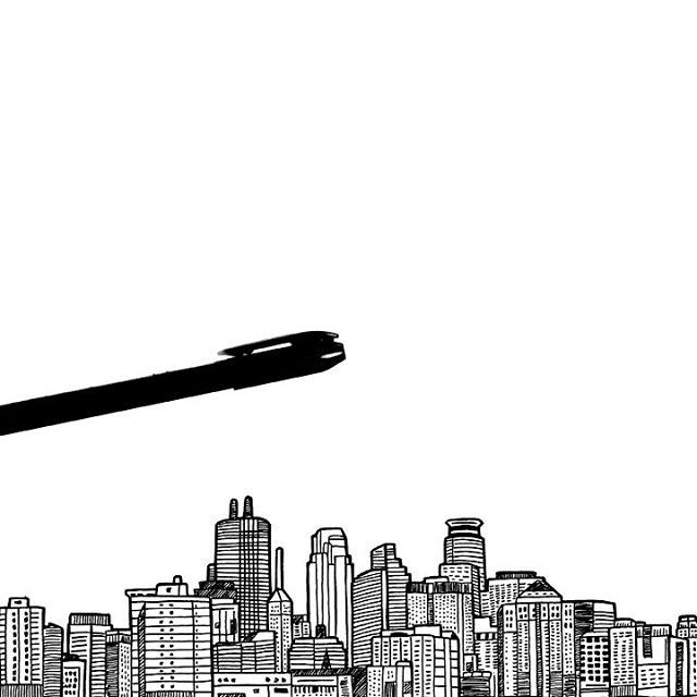 640x640 Minneapolis - Minneapolis Skyline Sketch
