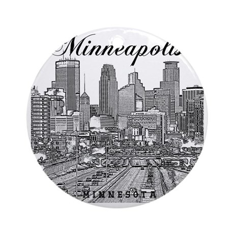 460x460 Minneapolis Skyline Ornaments - Minneapolis Skyline Sketch